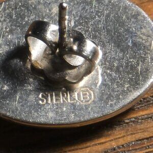 Vintage BIRK's sterling silver oval domed stud earrings